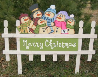 Winter, Snowman, E-Pattern "Snowman Picket Fence" By Terrie Owens