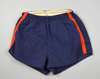 Vintage 1960s Navy and Orange Gym Shorts by Champion