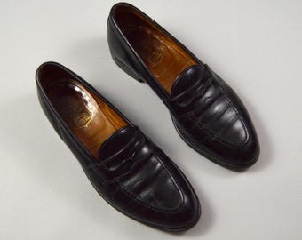 Vintage Size 7.5/8 Black Penny Loafers by Foster and Son