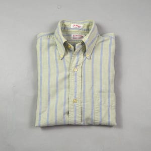 Camisa Oxford vintage de rayas verde pálido de Gant, años 60, talla 14x32