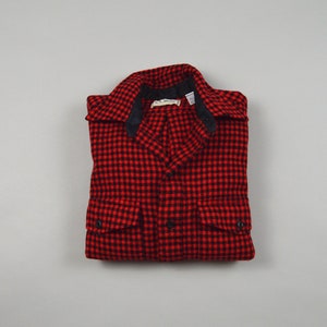 Vintage 1980s Red and Black Check Wool Shirt by L.L. Bean Size Small