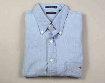 Vintage 1990s Size XL Chambray Button Down Shirt by Gant
