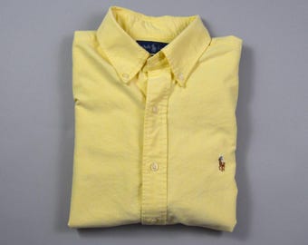 Vintage Size Large Yellow Oxford Shirt by Ralph Lauren