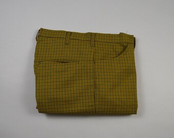 Vintage 1960s Green Check Trousers Size 33
