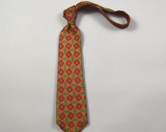 Vintage 1980s Red Medallion Patterned Necktie by Chaps Ralph Lauren