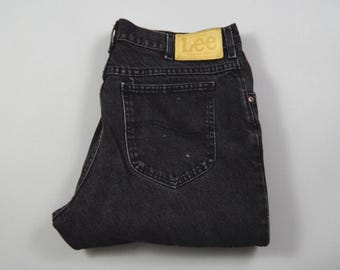Vintage 1990s Size 34x29 Washed Black Jeans by Lee