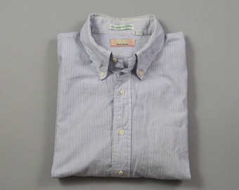 Vintage 1980s Size XL Fine Stripe Button Down Shirt by Mark Shale