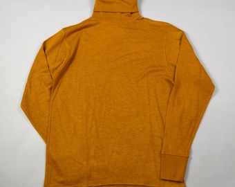 Pull à col roulé jaune moutarde vintage des années 1970, taille XS/S, de Matt Andrews