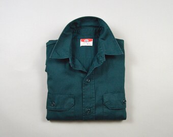 Vintage 1960s Green Penney's Big Mac Sanforized Work Shirt Size Small