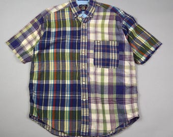 Vintage 1990s Size Medium Multi Panel Madras Shirt by Gant