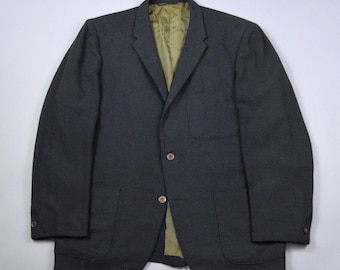 Veste de sport vintage années 1960, taille 44, en sergé gris style cavalerie, par Eagle Clothes
