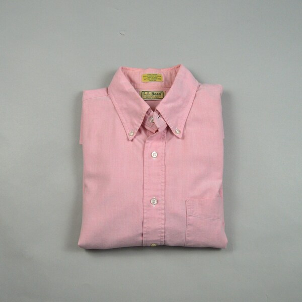 Vintage 1990s Pink Oxford Button Down by L.L. Bean Size 16.5x34 / Large