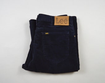 Vintage 1980s Navy Blue Lee Riders Corduroy Pants Size 31
