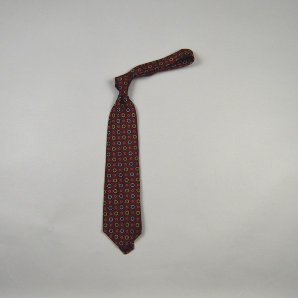 Vintage 1980s Red Medallion Print Necktie by Mallory and Church