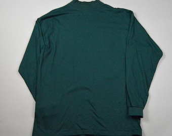Chemise vintage 1990, taille M/L, vert forêt, col montant, par Eddie Bauer