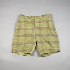 Vintage Size 32 1960s/1970s Green Plaid Shorts