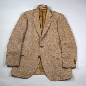 80s Vintage　Herringbone Tweed Coat Large 1980s Car Coat Grey Wool Herringbone Tweed Winter Outerwear