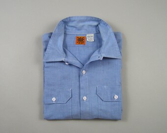 Vintage 1980s Chambray Work Shirt by Big Ben Size XXL