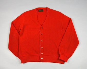 Vintage 1970s Red Cardigan by JC Penney Size Medium