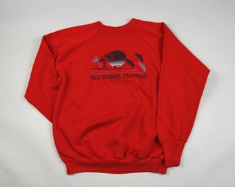 Vintage 1980s Red Palm Springs Raglan Sweatshirt Size XL