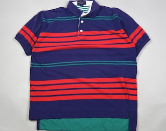 Vintage 1980s/1990s Size Medium Striped Short Sleeve Polo by Gant
