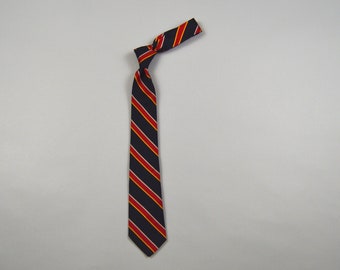 Vintage 1960s Navy w/Red and Yellow Stripe Necktie by Brooks Brothers