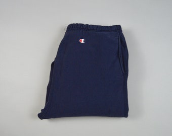Vintage 1990s Navy Blue Champion Reverse Weave Sweatpants Size Large