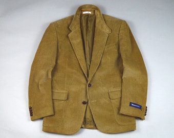 Vintage 1990s Tan Corduroy Sport Coat by Wentworth Size 40