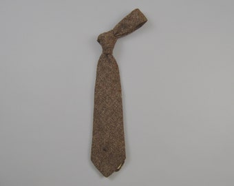 Vintage Brown Wool Tweed Necktie by Charles of London