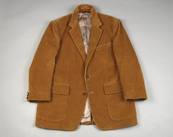 Vintage 1980s Tan Coduroy Sport Coat Size 40