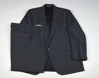 Vintage 1980s Size 44L/45L Navy Glen Plaid Suit by Brooks Brothers