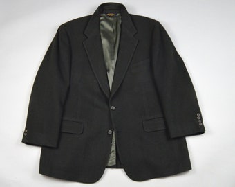 Vintage 1990s Dark Green Camel Hair Sport Coat by Brooks Brothers Size 44