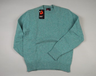 Vintage Deadstock 1980s Sea Foam Green Wool Sweater by Robert Bruce Size Medium