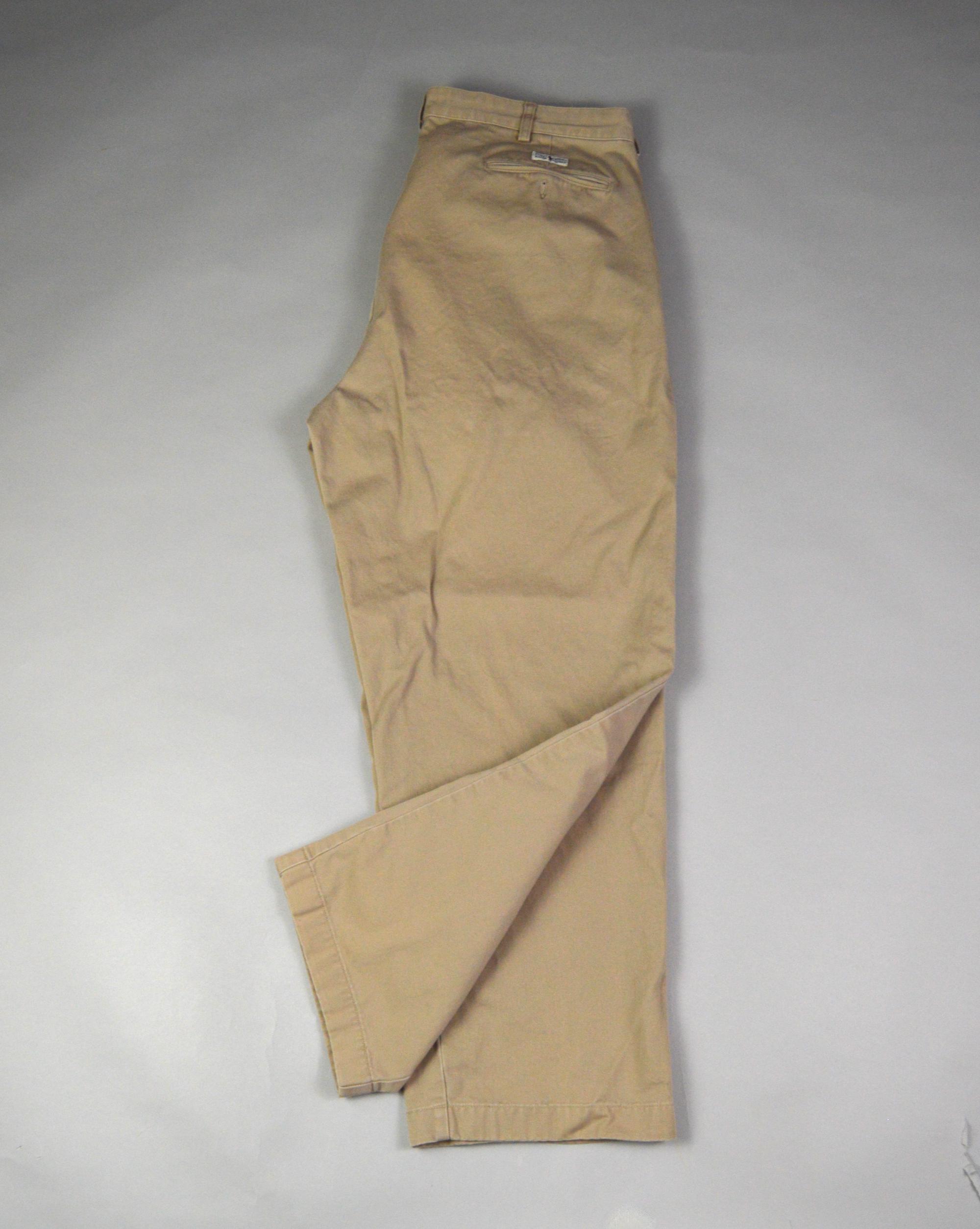 Vintage 1990s Size 38x28 Pleated Andrew Pant Chinos by Polo Ralph