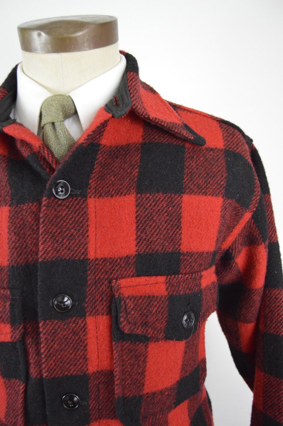 Black Buffalo Plaid Wool Shirt/jacket 