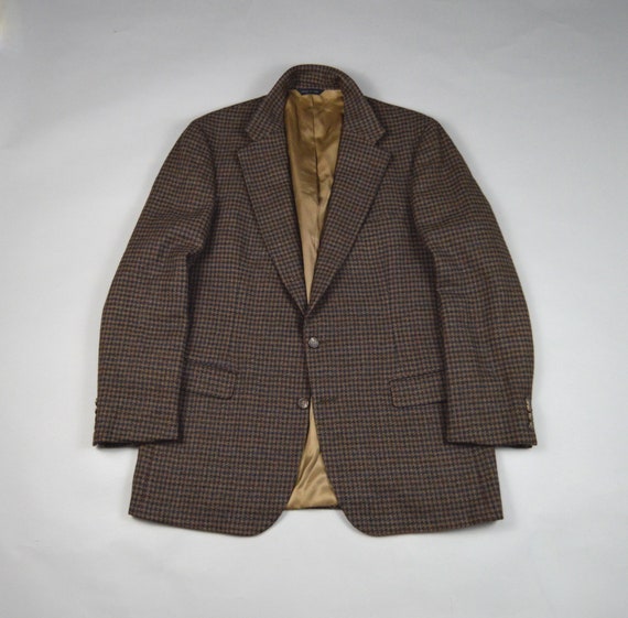 Vintage 1980s/1990s Brown Houndstooth w/Overcheck 