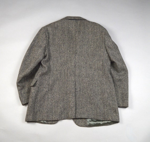 Vintage 1980s Gray Herringbone Tweed Sport Coat b… - image 7