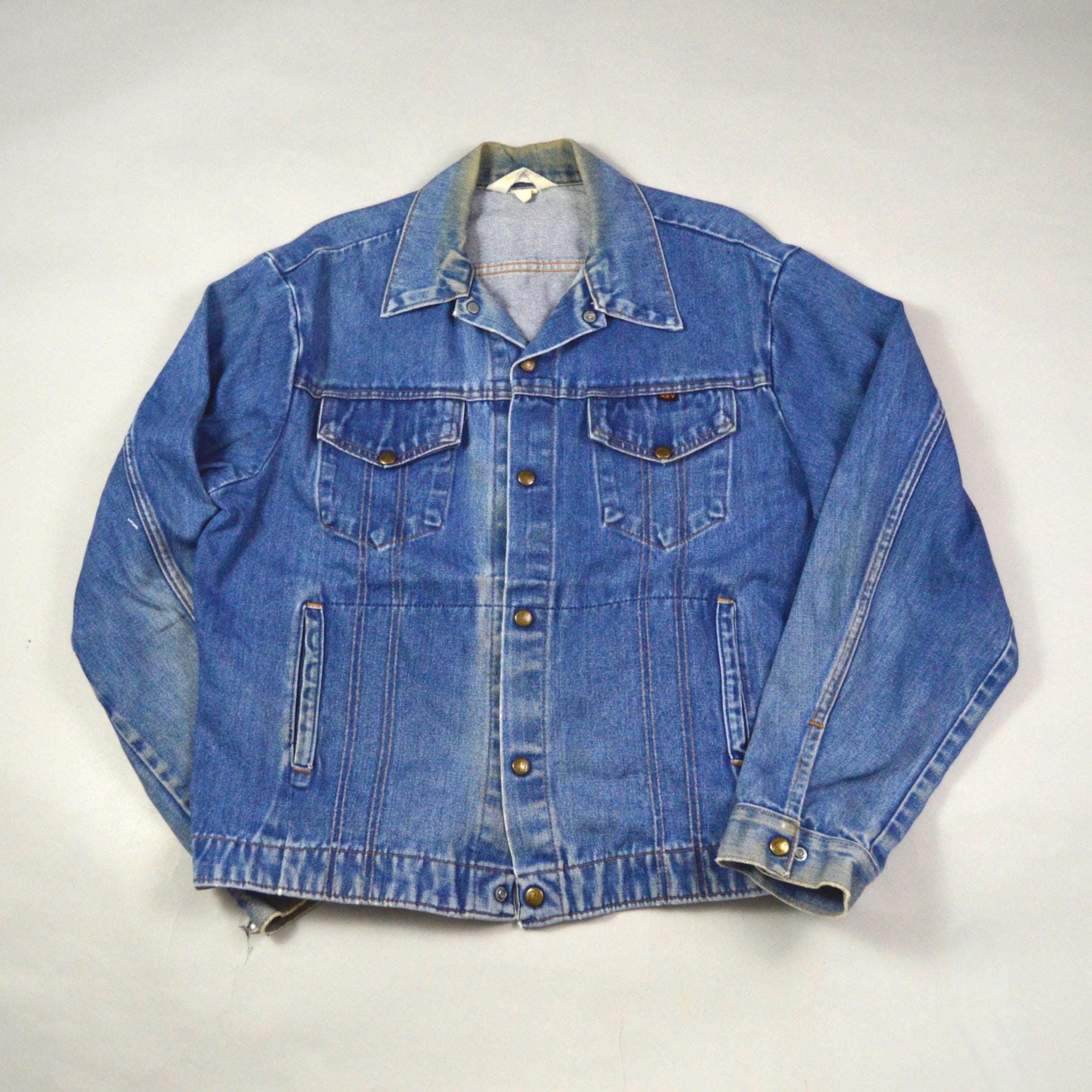vintage Rare 70s～ denim jacket indigo 70s Denim Jacket - Etsy Singapore