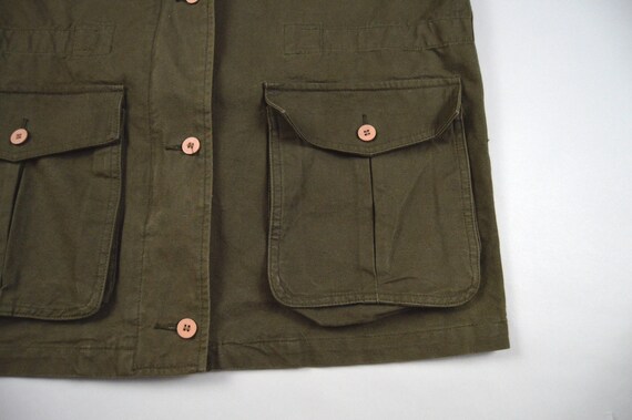 Vintage 1990s Dark Green Cotton Canvas Vest by J … - image 2