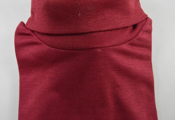 Vintage Deadstock 1970s Maroon Turtleneck Shirt b… - image 4