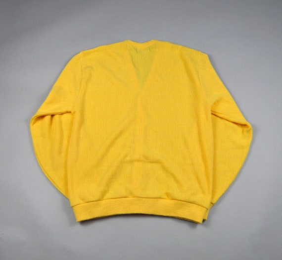 Vintage 1970s Yellow Cardigan by Challenger Size … - image 5