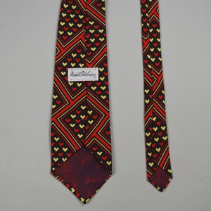 Vintage 1970s Brown Red and Cream Pattern Necktie by John Weitz for Marshall Field image 3