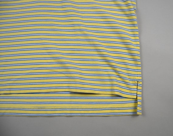 Vintage Yellow and Blue Stripe Cotton Polo by Bro… - image 2