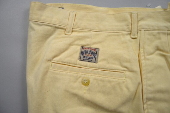 Vintage Deadstock 1980s Pale Yellow Chinos by Pol… - image 3