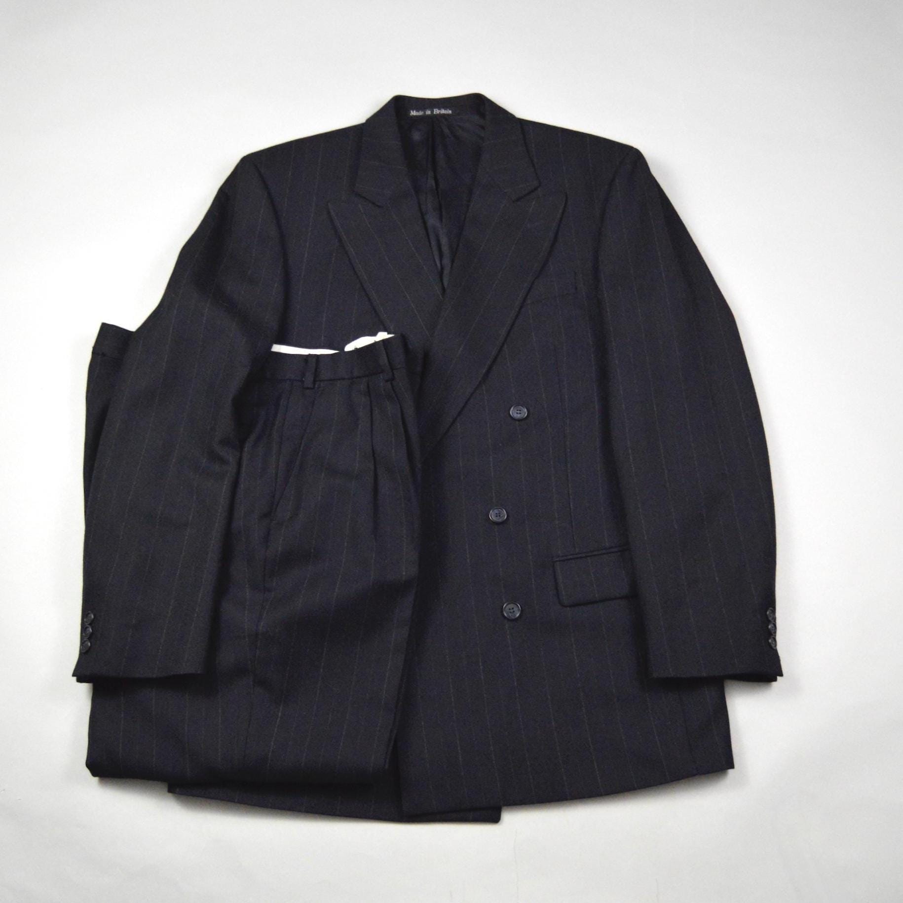 vintage pinstripe double chester coat Buy Double Breasted Black