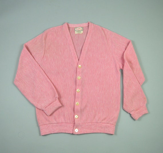 Vintage 1960s Pink Cardigan by Sportswear Size Med