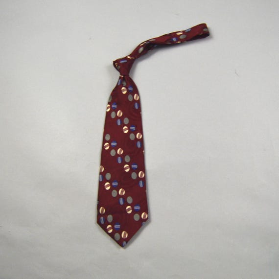 Vintage 1990s Red Circular Pattern Hollywood Coll… - image 1