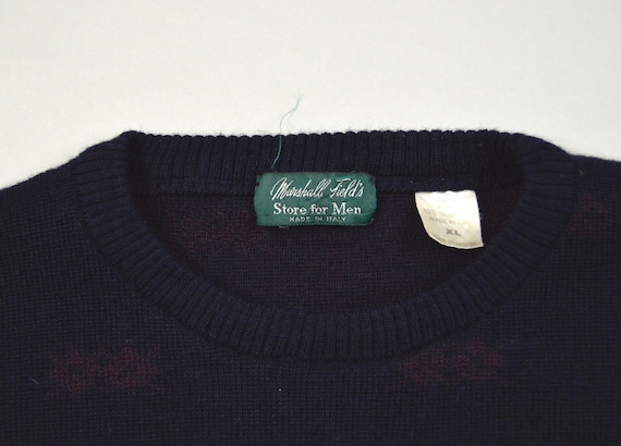 Vintage 1980s Dark Navy w/Red Argyle Sweater by M… - image 5