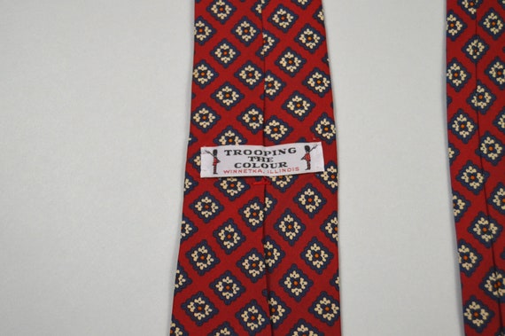 Vintage 1980s Red Foulard Necktie by Trooping the… - image 5