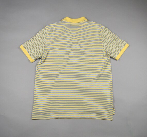 Vintage Yellow and Blue Stripe Cotton Polo by Bro… - image 5